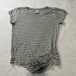 Cabi Gray and White Striped blouse Size XS